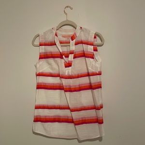 Colorful striped blouse/tank top with beautiful v-neck detailing